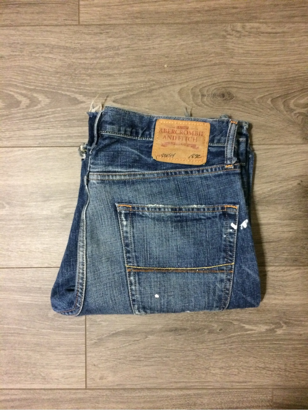 Abercrombie & Fitch Men's Distressed Baxter Low Rise Boot Jeans
